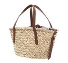 COCCINELLE C-Me Summer Straw Handbag Natural / Cognac