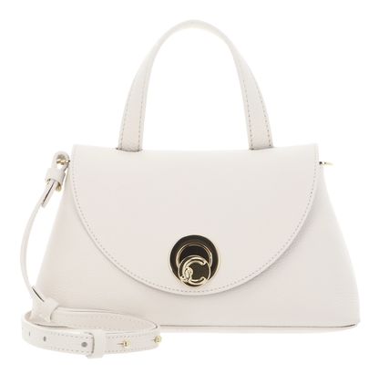 COCCINELLE Nikla Handbag Double Grainy Leather Pearl / Cognac