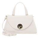 COCCINELLE Nikla Handbag Double Grainy Leather Pearl / Cognac COCCINELLE Nikla Handbag Double Grainy Leather Pearl / Cognac