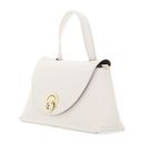 COCCINELLE Nikla Handbag Double Grainy Leather Pearl / Cognac COCCINELLE Nikla Handbag Double Grainy Leather Pearl / Cognac