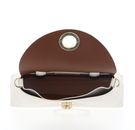 COCCINELLE Nikla Handbag Double Grainy Leather Pearl / Cognac COCCINELLE Nikla Handbag Double Grainy Leather Pearl / Cognac