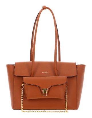 COCCINELLE Double Beat Grained Leather Handbag Crab
