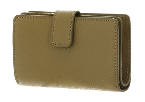 COCCINELLE Metallic Soft Mini Wallet Grained Leather Seagrass