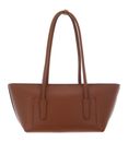 COCCINELLE Double Beat Grained Leather Handbag Cognac