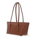 COCCINELLE Double Beat Grained Leather Handbag Cognac