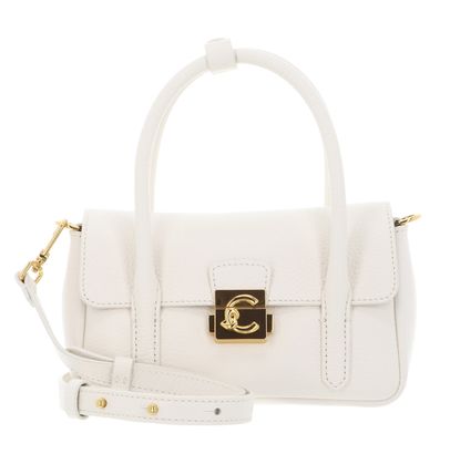 COCCINELLE C-Me Lock Mini Bag Grained Leather Pearl COCCINELLE C-Me Lock Mini Bag Grained Leather Pearl
