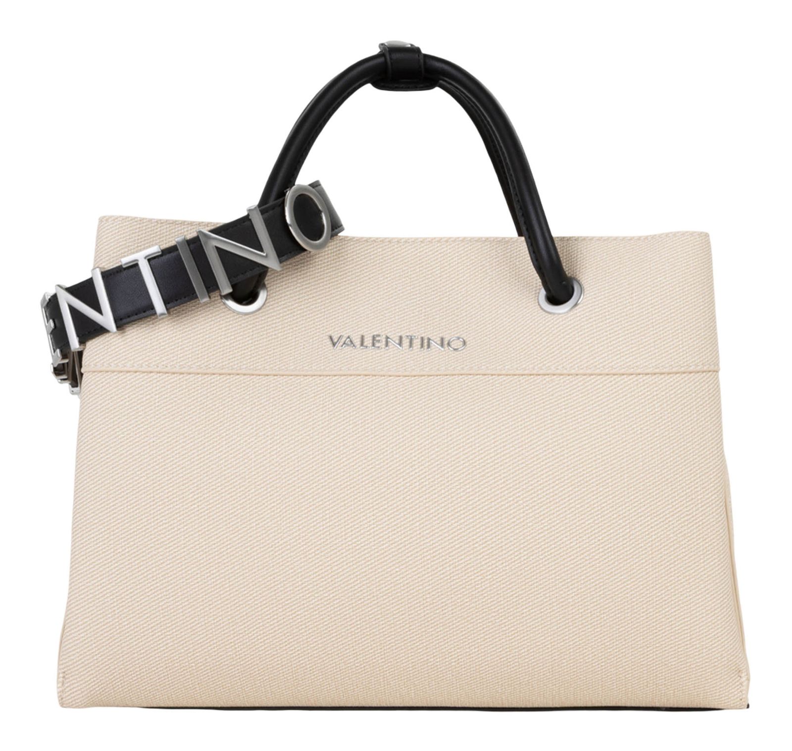 VALENTINO Alexia Summer Shopping Bag Naturale / Nero VALENTINO Alexia Summer Shopping Bag Naturale / Nero