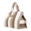 LIU JO Tote Bag Striped Canvas L Sabbia