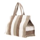LIU JO Tote Bag Striped Canvas L Sabbia
