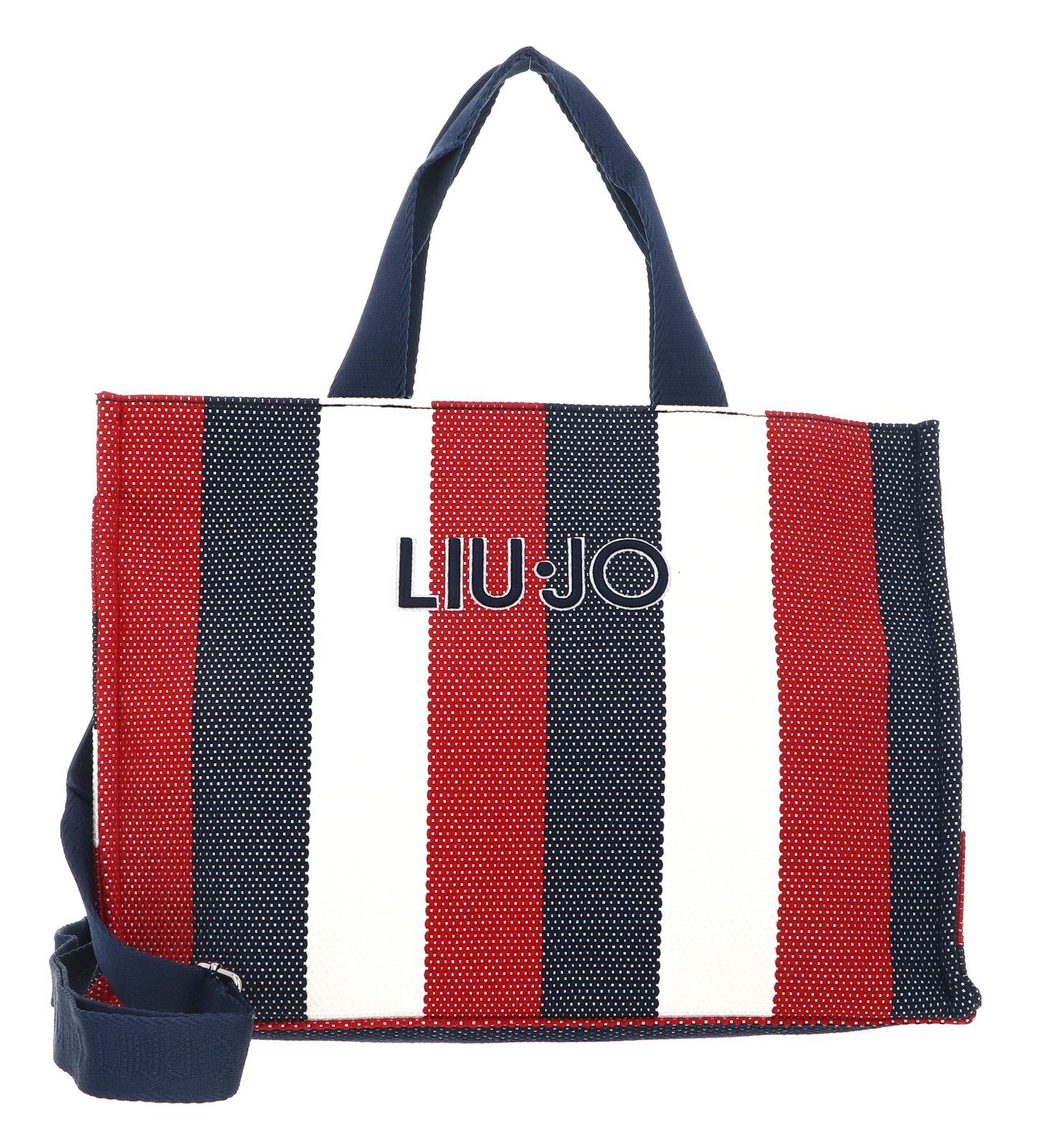 LIU JO Tote Bag Striped Canvas L Blue Sky