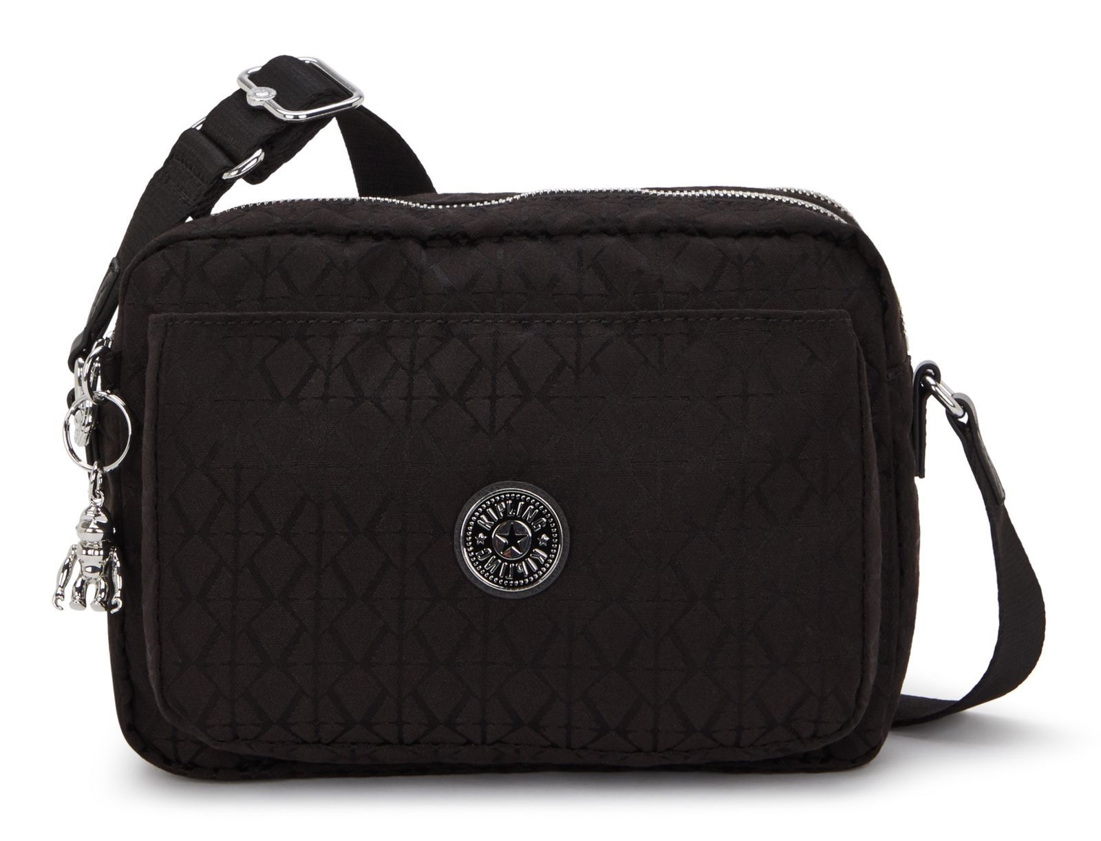 kipling Abanu Crossbody Bag M Noir Sign Jq