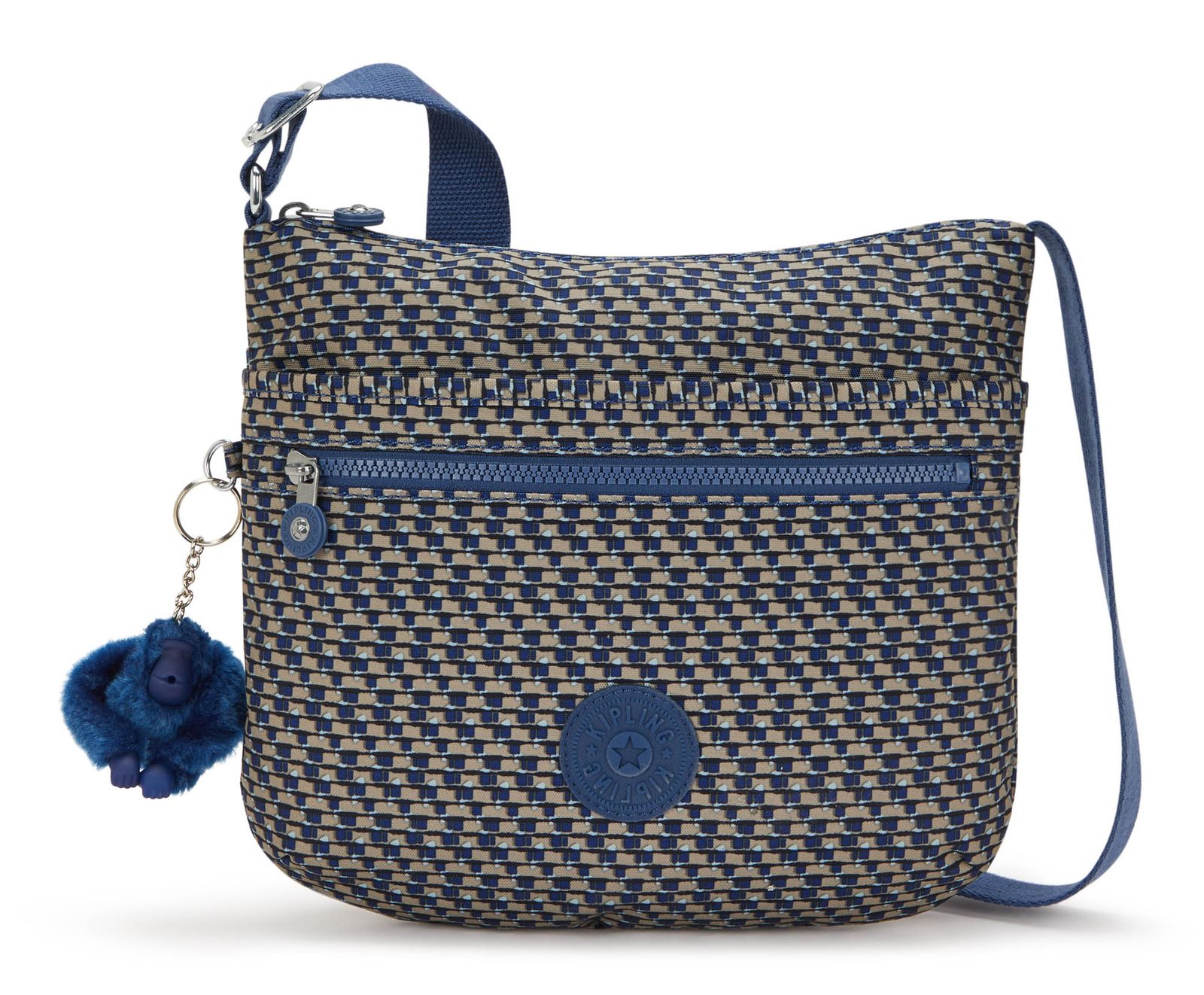 kipling Basic Print Arto Shoulderbag Blue On Wire