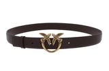 PINKO Love Berry H3 Belt W90 Chestnut Brown - Antique Gold