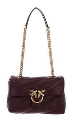PINKO Love Puff Classic CL Sheep Nappa M Burgundy Wine - Antique Gold