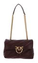 PINKO Love Puff Classic CL Sheep Nappa M Burgundy Wine - Antique Gold