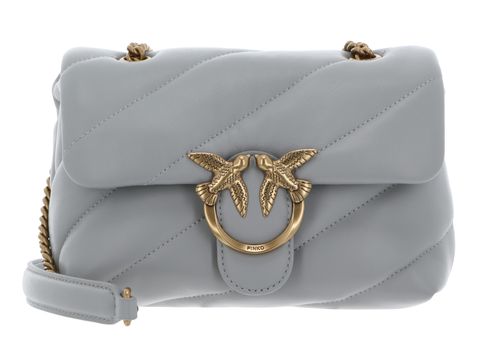 PINKO Love Puff Mini CL Sheep Nappa S Pearl Grey - Antique Gold
