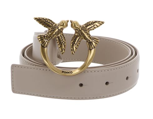 PINKO Love Berry H3 Belt W90 Beige - Smoke Grey - Antique Gold