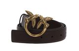 PINKO Love Berry H3 Belt W80 Chestnut Brown - Antique Gold
