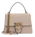 PINKO Love One Top Handle Classic Light M Beige - Smoke Grey - Antique Gold