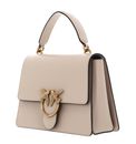 PINKO Love One Top Handle Classic Light M Beige - Smoke Grey - Antique Gold