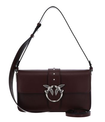 PINKO Love One Classic Slouchy FL L Burgundy Wine - Old Silver