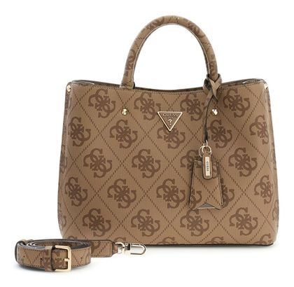 GUESS Meridian II Girlfriend Satchel Latte Logo