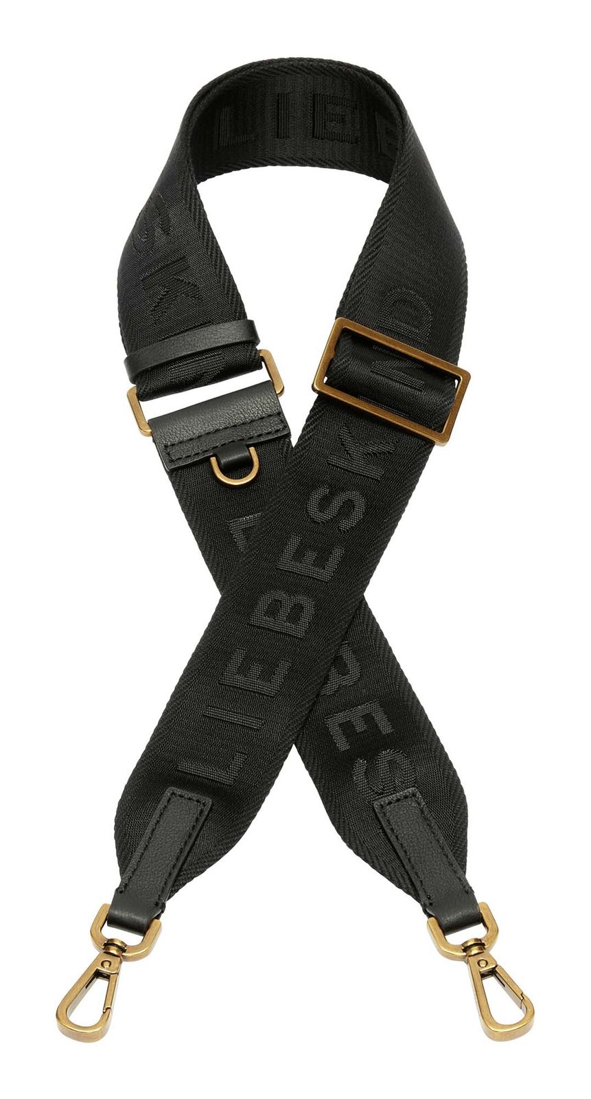 LIEBESKIND BERLIN Classic Logo Webbing Strap Gold Brass
