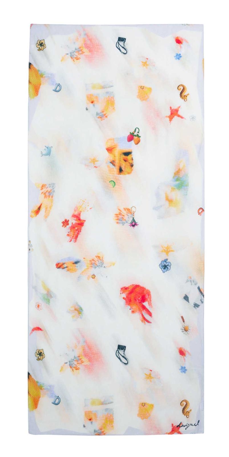 Desigual Rectangle Foulard Beige Desigual Rectangle Foulard Beige