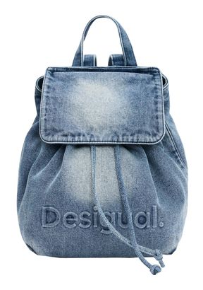 Desigual Half Logo Denim Mini Backpack Denim Raw