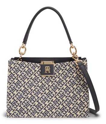 TOMMY HILFIGER TH Her Med Satchel Blue Mono TOMMY HILFIGER TH Her Med Satchel Blue Mono