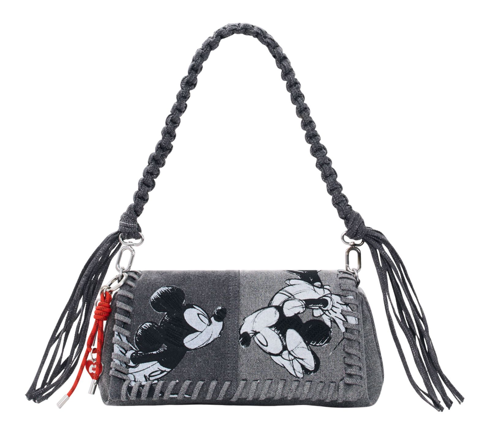 Desigual Mickey Kiss Naron Flap Bag M Denim Light Grey