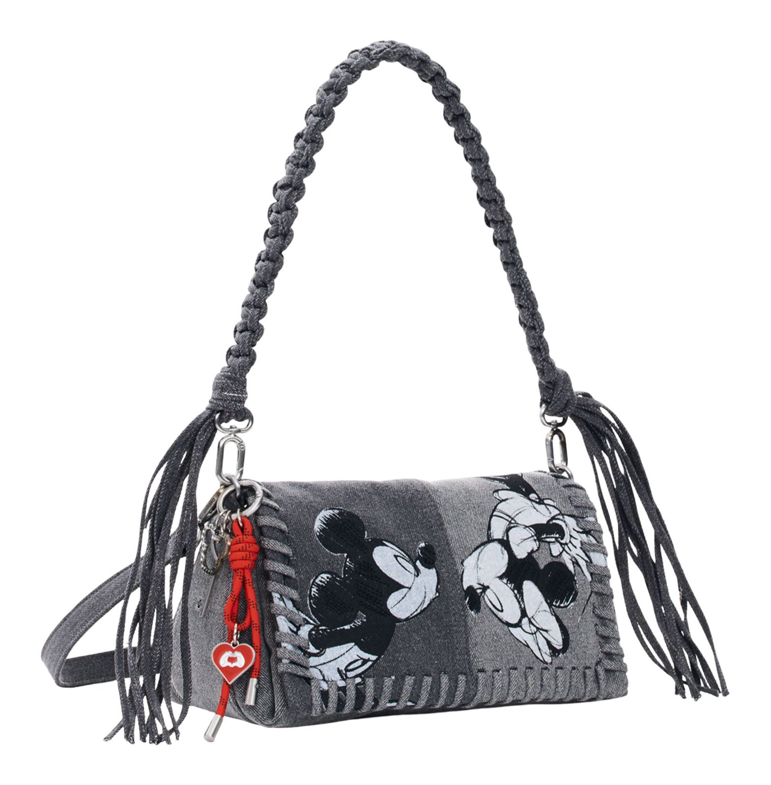 Desigual Mickey Kiss Naron Flap Bag M Denim Light Grey Desigual Mickey Kiss Naron Flap Bag M Denim Light Grey