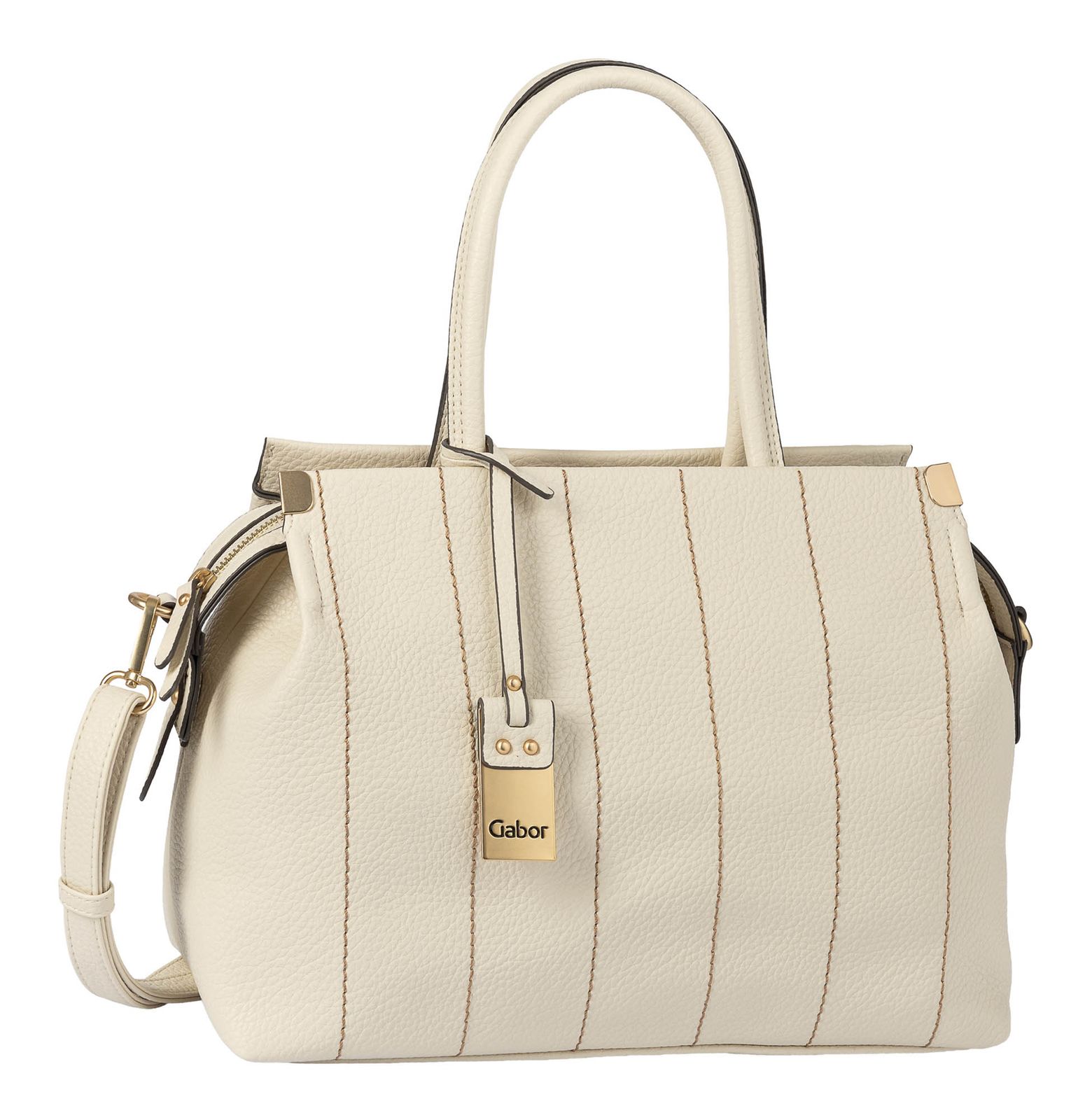 Gabor Gela Stripe Hand Bag M Cream White