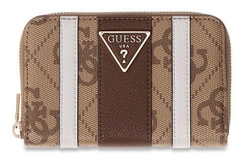 GUESS Laurel II SLG Zip Around Wallet M Latte Logo / Brown