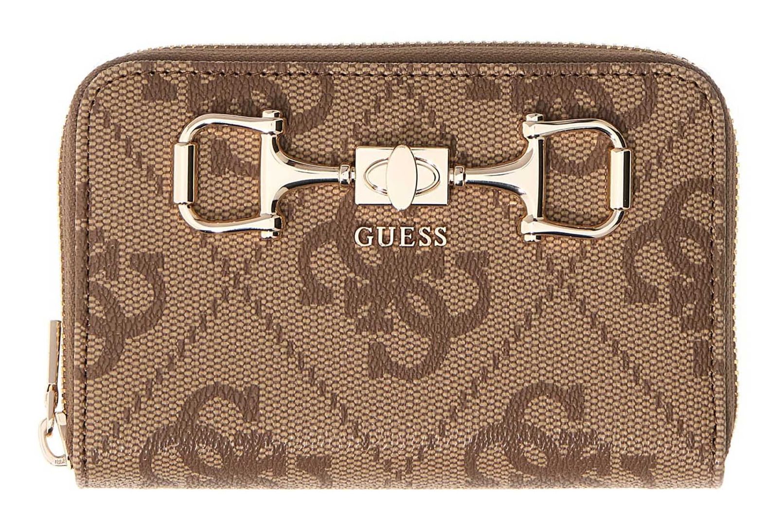 GUESS Janie Logo SLG Zip Around Wallet M Latte Logo