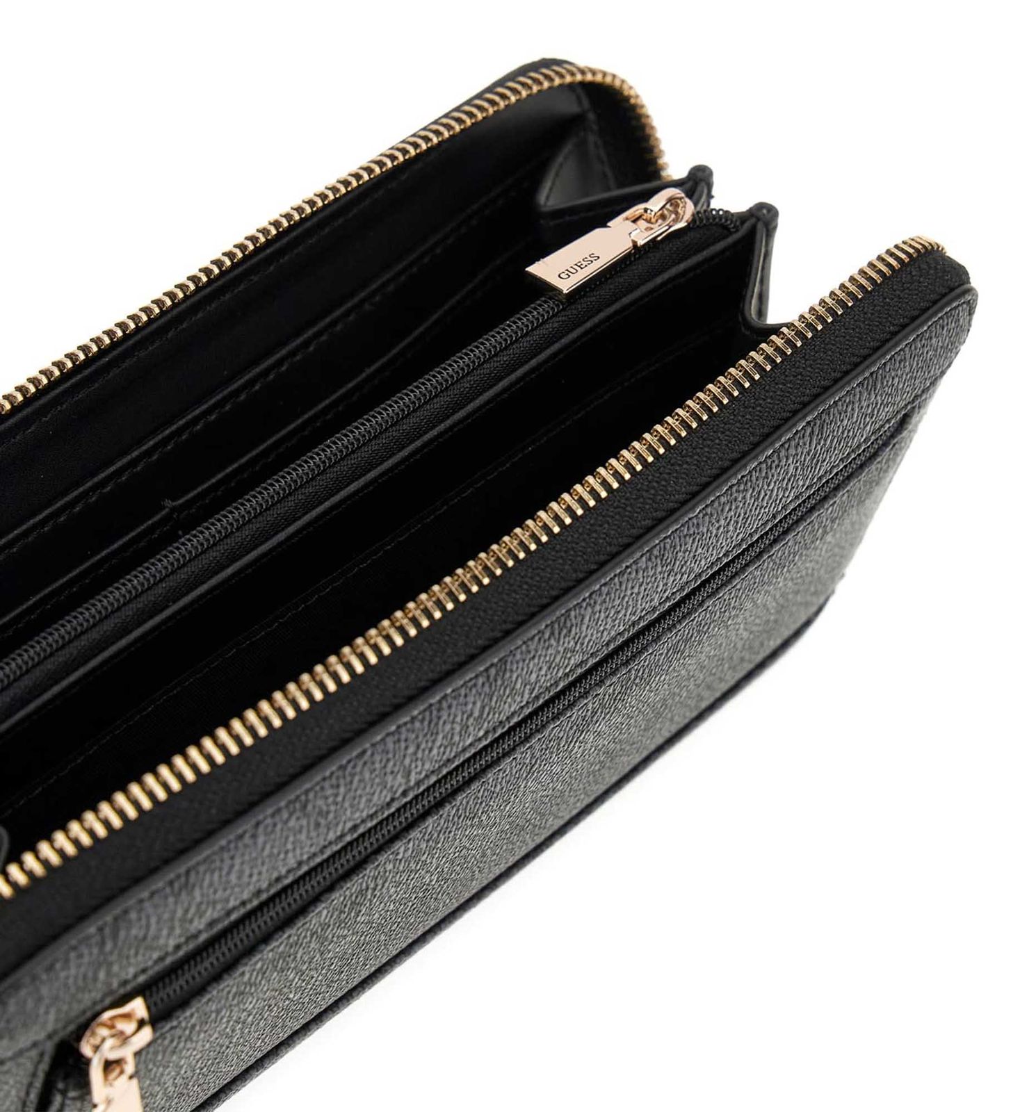 GUESS Janie Logo SLG Zip Around Wallet L Coal Logo GUESS Janie Logo SLG Zip Around Wallet L Coal Logo