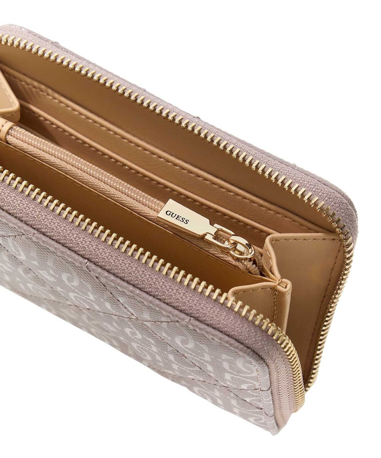 GUESS Libby SLG Zip Around Wallet M Dark Taupe GUESS Libby SLG Zip Around Wallet M Dark Taupe