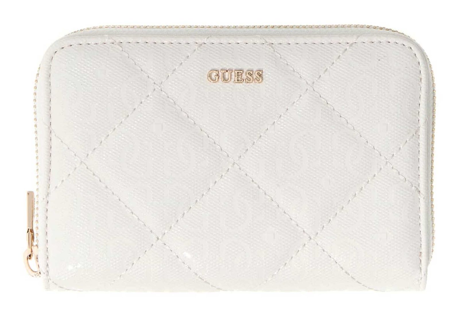 GUESS Libby SLG Zip Around Wallet M Cream White