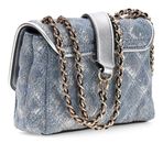 GUESS Giully II Mini 2 Compartment Convertible Flap XS Metallic Denim