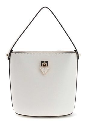 GUESS Patsie Top Handle Bucket Cream White