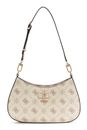 GUESS Emelie Logo Top Zip Shoulder Bag Vanilla Logo
