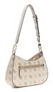 GUESS Emelie Logo Top Zip Shoulder Bag Vanilla Logo