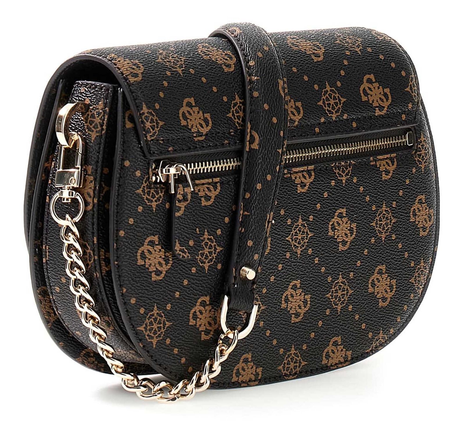 GUESS Emelie Logo Flap Shoulder Bag Espresso Logo GUESS Emelie Logo Flap Shoulder Bag Espresso Logo