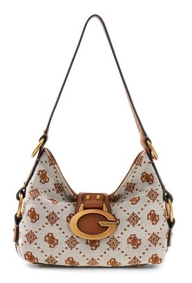 GUESS Camden Mini Shoulder Bag Cognac Logo