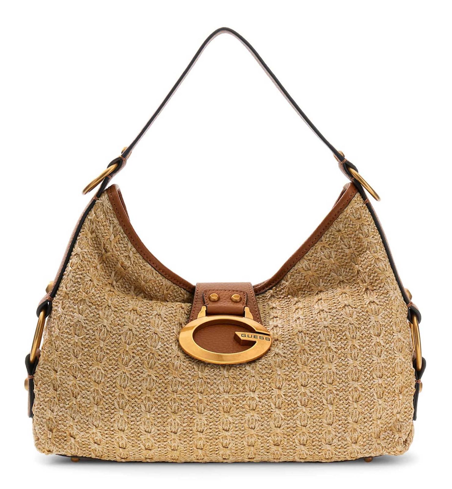 GUESS Camden Shoulder Bag Natural / Cognac