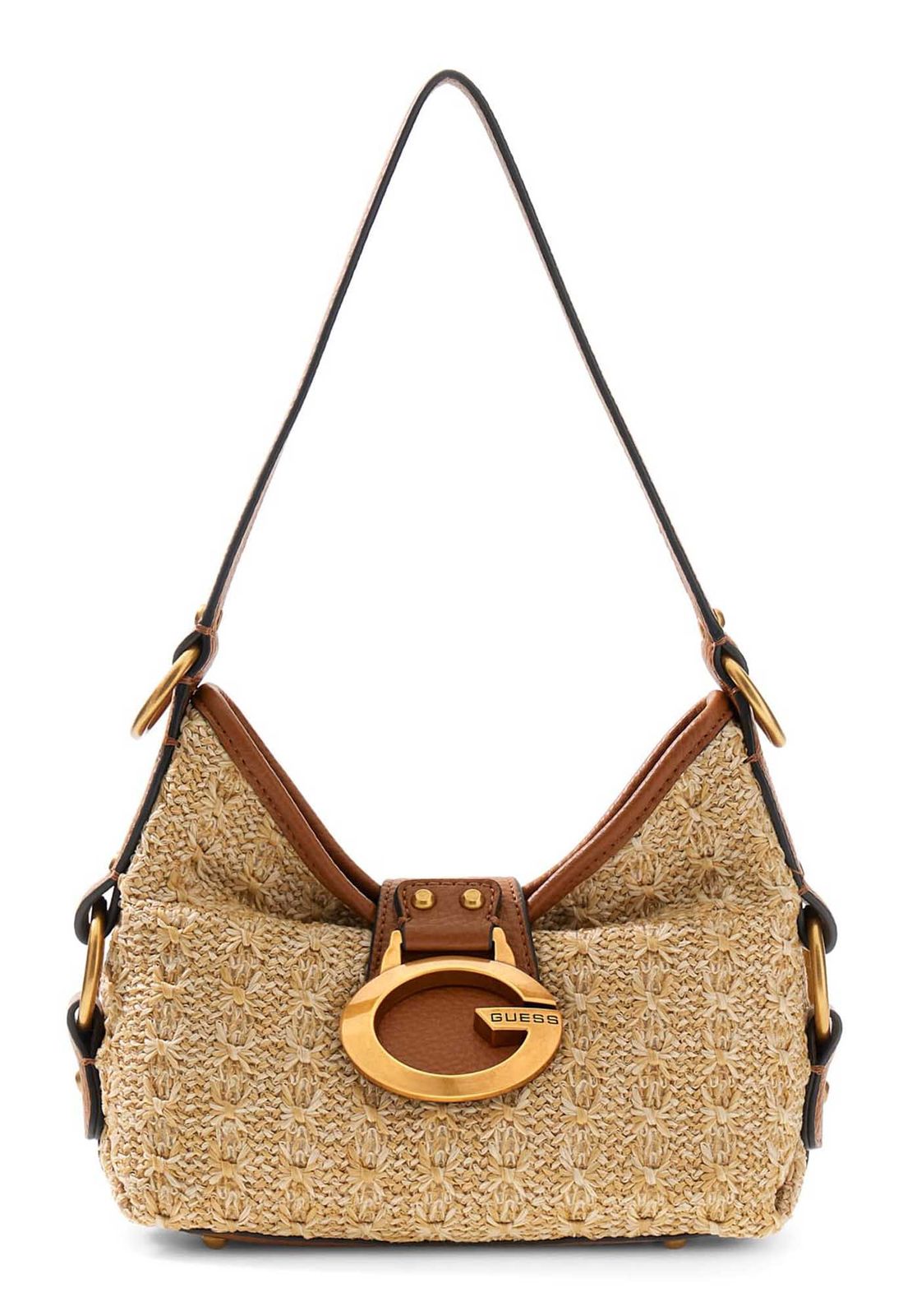 GUESS Camden Mini Shoulder Bag Natural / Cognac