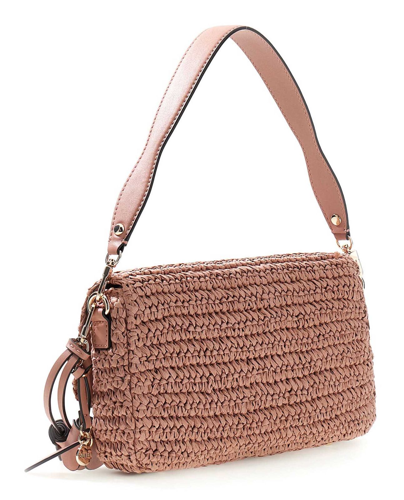 GUESS Ofelia Flap Shoulder Bag Coral Pink GUESS Ofelia Flap Shoulder Bag Coral Pink