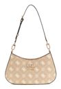 GUESS Emelie Logo Top Zip Shoulder Bag Biscotti Logo