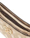 GUESS Emelie Logo Top Zip Shoulder Bag Biscotti Logo