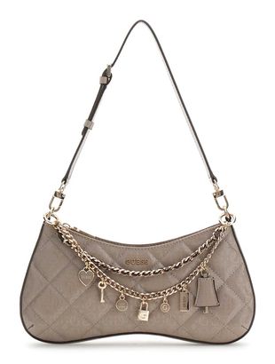 GUESS Libby Shoulder Bag Dark Taupe
